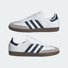 adidas Samba OG Shoes - White | Free Shipping with adiClub | adidas US Shoes Adidas Samba, Adais Sambas, Trending Adidas Shoes, Addis Samba, Puma Samba, White Addidas, Sambas Adidas Women, Adidas Shoes Samba, White Adidas Samba