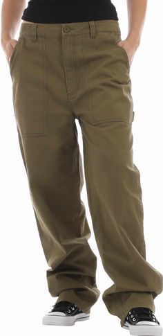 Be ready for anything in these relaxed-fit utility pants. With a hammer loop, large patch pockets, and comfortable cotton material, you will want to wear these Almeda Pants everywhere. Olive Utility Cargo Jeans, Olive Military Cargo Pants With Multiple Pockets, Khaki Utility Work Pants With Relaxed Fit, Khaki Relaxed Fit Utility Work Pants, Casual Olive Cotton Cargo Jeans, Khaki Utility Cargo Pants, Olive Utility Cargo Jeans With Pockets, Khaki Utility Work Pants With Belt Loops, Casual Olive Cargo Pants With Belt Loops