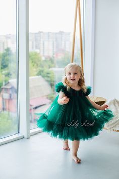 Welcome to our children's fashion store, where we are delighted to present our enchanting new children's tulle dress! This unique dress is perfect for the most important children's events and celebrations. Below the Knee Length: This dress is designed to make little princesses feel special. The below the knee length adds elegance and allows little ones to move freely and dance at parties and festivities. Checkered Top: The combination of tulle with a checkered top creates a stylish and unique look. The checkered pattern adds a playful touch and classic elegance at the same time. Puffy Tulle Wing Sleeves: This feature will give your little girl a truly fairy-like appearance. Wing-style sleeves add volume and childlike delicacy. They will surely delight your daughter and make her outfit uniq Christmas Dress For Baby Girl, Birthday Dress Short, Christmas Dress For Baby, Baby Christmas Photoshoot, Green Plaid Christmas, Plaid Christmas Dress, Gown Birthday, Dress For Baby Girl, Baby Birthday Dress