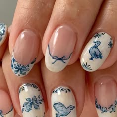 Diy Nail Stickers With Gel Polish, Artsy Nails Designs, Fairy Nail Art, Mary Nails, Egg Nails, Nailart Designs, Fresh Nails, Hand Painted Nails, Pretty Fingers