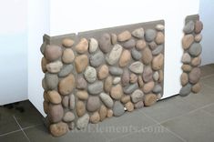 there is a wall made out of rocks