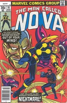 an old comic book cover for the man called nova