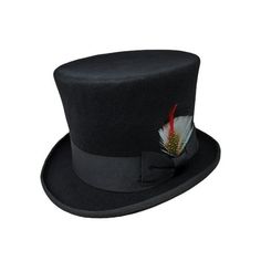 Top Hats by DIFFERENT TOUCH are a great addition to any adult costume. It's suitable for Thanksgiving, Holiday Parties, and other Costume Bashes. These long-lasting hats are of 100% Wool Felt Hand Made Top Hats and exceptional quality. Wear them again and again for any occasion. Hats harken back to several eras of American fashion. So, for a bit of a while, bask in the opulence of the past. Size: One Size.  Color: Black.  Gender: male. Formal Wool Top Hat, Adjustable Black Top Hat For Cosplay, Adjustable Black Handmade Top Hat, Vintage Black Handmade Top Hat, Steampunk 4" Top Hat, Magic Hat, Classic Hats, Knit Beanie Hat, Top Hat