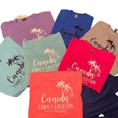 We make custom Family Vacation shirts for every vacation destination. Cheap Summer T-shirt For Family Vacation, Cancun Family Vacation, Custom Print Crew Neck T-shirt For Family Vacation, Relaxed Fit Graphic T-shirt For Family Vacation, Cheap Custom Print T-shirt For Family Vacation, Family Vacation Graphic Print T-shirt, Family Vacation Shirts, Vacation Shirts, Vacation Destinations