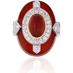 Immerse yourself in the captivating allure of the David Webb Platinum & 18K Yellow Gold Oval Cut Carnelian, Diamond Ring. This exquisite piece of fine jewelry is a testament to the brand's unparalleled craftsmanship and attention to detail.The focal point of this ring is the mesmerizing oval cut carnelian, radiating warmth and sophistication. Its fiery hues are beautifully complemented by the lustrous 18K yellow gold and platinum setting, which adds a touch of luxury and elegance.Embracing the c Luxury Oval Ruby Ring, Luxury Oval Cabochon Ruby Ring, Luxury Oval Ruby Ring With Polished Finish, Luxury Hallmarked Oval Cabochon Ruby Ring, Luxury Ruby Ring Oval Cabochon Polished Finish, Luxury Ruby Ring Oval Cabochon With Polished Finish, Luxury Ruby Ring With Oval Cabochon And Polished Finish, Luxury Carnelian Ring For Formal Occasions, Luxury Carnelian Jewelry For Formal Occasions