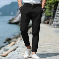 Season:Spring  Summer; Fabric:Linen Cotton Blend; Gender:Men's; Style:Basic,Fashion; Occasion:Holiday,Daily,Casual; Fit Type:Regular Fit; Function:Breathable,Comfort; Waistline:Mid Waist; Pattern:Plain; Design:Button,Front Pocket,Straight Leg; Brand:OUKU; Pants Type:Dress Pants,Trousers,Linen Pants,Summer Pants; Fly Type:Button; Front page:FF; Listing Date:07/02/2024 Linen Pants Summer, Trousers Linen, Mens Linen Pants, Men's Dress Pants, Cheap Holiday, Basic Fashion, Pants Linen, Cotton Linen Pants, Pants Summer