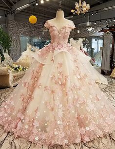 Pink Tulle with Flowers and Beaded Long Party Dress Party Dress Pink, Quinceanera Themes Dresses, Long Party Dress, Prom Dresses Long Pink, Quinceanera Dresses Pink, Quince Dresses Pink, Pretty Quinceanera Dresses, Pretty Wedding Dresses, Princess Ball Gowns