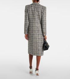 Lurex® tweed coat in white - Alessandra Rich | Mytheresa Fall Luxury Long Sleeve Tweed Dress, Luxury Long Sleeve Tweed Dress For Formal Occasions, Elegant Tweed Blazer With Double-breasted Button, Luxury Long Sleeve Tweed Dress, Luxury Tweed Dress For Office In Fall, Luxury Tweed Dress For Fall Office Wear, Formal Long Sleeve Tweed Dress With Button Closure, Luxury Fall Tweed Dress For Office, Fall Long Sleeve Single Breasted Tweed Dress