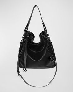 "Find REBECCA MINKOFF Mab Leather Hobo Bag on Editorialist. Rebecca Minkoff \"Mab\" hobo bag in leather Flat top handle, 6\" drop Detachable, adjustable shoulder strap, 17.5\"L Can be worn as a top handle or shoulder bag Open top with magnetic closure Exterior, side zip pocket Interior, one zip pocket and two slip pockets Approx. 11\"H x 11\"W x 6.5\"D Imported" Luxury Shoulder Bag With Gunmetal Hardware And Double Handle, Evening Hobo Bag With Adjustable Top Handle, Luxury Hobo Shoulder Bag With Gunmetal Hardware, Evening Hobo Bag With Adjustable Strap, Formal Hobo Shoulder Bag With Gunmetal Hardware, Formal Hobo Bag With Gunmetal Hardware, Crossbody Hobo Bag With Gunmetal Hardware For On-the-go, Luxury Crossbody Hobo Bag With Gunmetal Hardware, Hobo Shoulder Bag With Gunmetal Hardware