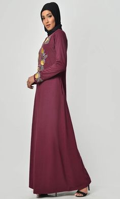 A perfect wardrobe piece for minimalistic style Round neck A stylish abaya with embroidered front and sleeves Includes both side pockets Full Sleeves FABRIC: Cotton Jersey CARE: Machine wash cold Stylish Abaya, Embroidered Abaya, Mens Items, Don't Compare, Minimalistic Style, Perfect Wardrobe, Embroidered Jacket, Full Sleeves, Womens Tunics