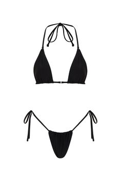 Valencia Triangle | Black Bikini Set – YG COLLECTION Beach Clothes, All Body Types, Kylie Jenner, Beach Outfit, Valencia, Custom Fit, String Bikinis, Body Types, Paradise