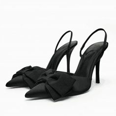 Shoes-Women-Sandals-Black-40-summer-GUOCALI Fabric Sandals, Bow High Heels, Party High Heels, Black Stiletto Heels, Zara Heels, Mother Wedding, Mid Heels Pumps, Mother Wedding Dress, Spike Heels