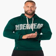 BLOCK FLEECE PULLOVER HOODIE   FOREST GREEN  UNISEX  Easy 30 day return policy Green Athleisure Sweats With Drawstring Hood, Green Drawstring Hood Sweats For Athleisure, Green Sporty Hoodie With Ribbed Cuffs, Green Drawstring Hood Sweats For Sports, Green Fleece Athleisure Hoodie, Green Fleece Hoodie In Athleisure Style, Green Long Sleeve Hoodie For Gym, Winter Green Athleisure Activewear, Green Hoodie For Gym In Winter