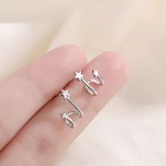 Women 925 Sterling Silver Double Row Star Stud Earrings Girls Minimalist Jewelry | eBay Star Earrings Stud, Star Studs, Girls Earrings, Jewelry Inspo, Minimalist Earrings, Minimalist Jewelry, Women Girl, 925 Sterling Silver, Stud Earrings