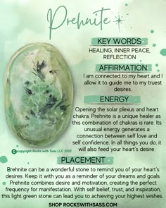 Prehnite Crystal Meaning, Prehnite Meaning, Crystal Identification, Libra Virgo, Crystal Uses, Crystal Vibes