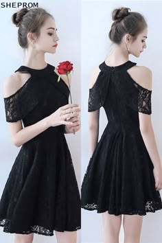 Only $77, Little Black lace Short Homecoming Dress Aline #BLS86062 at SheProm. #SheProm is an online store with thousands of dresses, range from Homecoming,Party,Black,Black Lace Dresses,Little Black Dresses,A Line Dresses,Short Dresses,Customizable Dresses and so on. Not only selling formal dresses, more and more trendy dress styles will be updated daily to our store. With low price and high quality guaranteed, you will definitely like shopping from us. Shop now to get $5 off! Dress Formal Short, Trendy Dress Styles, Black Lace Shorts, Formal Dresses Short, Elegante Casual, Short Homecoming Dress, Lace Short, Pink Eyes, Lace Dress Black