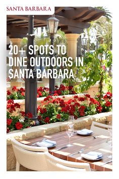 the cover of santa barbara's book, 30 spots to dine outdoors in santa barbara