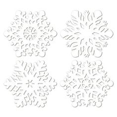 snowflakes cut out from paper on a white background