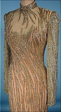 1980's BOB MACKIE Couture Gold, Silver Beaded and Rhinestoned Gown Lion King Dress, Fairy Dress Costume, Rhinestone Gown, Rhinestone Clothing, King Dress, Groovy Fashion