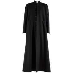 Raf Simons black wool full length button up priest coat 'Confusion' Autumn-Winter 2000 Raf Simons Archive, Helmut Lang Archive, Jacques Fath, Raf Simons, Vintage Coat, Gianni Versace, Issey Miyake, Jean Paul Gaultier, Black Wool