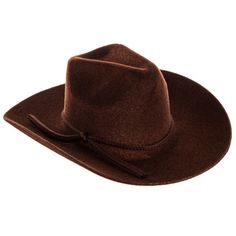 Add an adorable western charm to your doll with Brown Flocked Cowboy Hat. Featuring a gorgeous brown velvet finish, this cowboy hat is perfect for your handmade dolls or vintage dolls that need a little update. Yee-haw! Dimensions: Length: 5" Width: 4 1/8" Height: 1 7/8" Package contains 1 hat. Western Brown Top Hat For Ranch, Brown Western Style Top Hat For Ranch, Western Brown Top Hat For Country Events, Western Brown Costume Hats And Headpieces For Country Events, Brown Felt Hat For Country Events, Brown Country Style Felt Hat For Country Events, Country Style Brown Felt Hat For Country Events, Vintage Brown Felt Hat For Ranch, Brown Country Style Hat For Rodeo