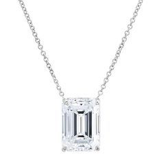 Emerald Cut Diamond Solitaire Pendant Necklace Luxury Square Pendant Diamond Solitaire Necklace, Classic Emerald Necklace With Diamond Accents For Formal Occasions, Classic Emerald Necklace With Diamond Accents For Formal Events, Luxury Emerald Cut Diamond Necklace With Vvs Clarity, Luxury Diamond Necklace With Vvs Clarity And Emerald Cut, Luxury Emerald-cut Diamond Necklace With Vvs Clarity, Formal Emerald Cut Solitaire Necklace With Cubic Zirconia, Formal Emerald-cut Solitaire Necklace In Cubic Zirconia, Classic White Gold Emerald Necklace With Diamond Accents