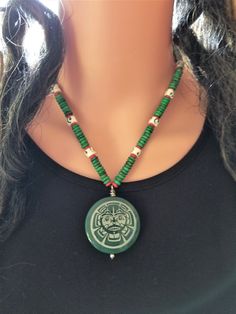 Northwest Coast First Nation Haida Art Sun and Bear Necklace. Tribal Necklace, Haida Jewelry. Bone Beads, Sandblasted Carved Sun and Bear Green Agate Pendant. Wooden Beads Amulet Jewelry For Festival, Amulet Style Jewelry With Wooden Beads For Festival, Festival Amulet Style Jewelry With Wooden Beads, Traditional Green Adjustable Necklace, Amulet Style Wooden Beaded Necklace For Gifts, Amulet Style Wooden Beaded Necklace As Gift, Wooden Beads Amulet Necklace As A Gift, Amulet Style Wooden Beaded Necklaces For Gifts, Festival Amulet Jewelry With Wooden Beads