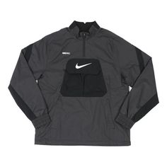 Men's Nike Half Zipper Splicing Pullover Sports Black Jacket CK5589-010 Techwear Streetwear, Man Weave, Stylish Sneakers, Black Jacket, Nike Black, Men's Nike, Black Nikes, Adidas Jacket, Perfect Pair