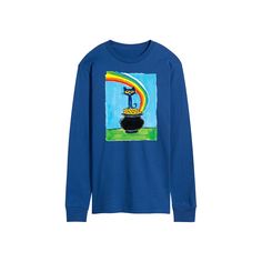 Celebrate St. Patrick's Day with your favorite feline character with this men's Pete The Cat tee. Celebrate St. Patrick's Day with your favorite feline character with this men's Pete The Cat tee. FEATURES Crewneck Long sleeveFABRIC & CARE Cotton Machine wash Imported Color: Med Blue. Gender: male. Age Group: adult. Pattern: Graphic. Cat Pot, Pete The Cat, Cat Tee, Pot Of Gold, Pattern Graphic, This Man, Fabric Care, Feline, Age Group