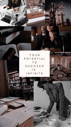 a collage of photos with the words your potential success is infinite