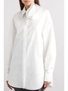 ALEXANDER MCQUEEN Cotton-poplin shirt | NET-A-PORTER Alexander Mcqueen Clothing, Mc Queen, Poplin Top, Cotton Poplin Shirt, Fall Shopping, Poplin Shirt, Net A Porter, Cotton Poplin, Women Collection