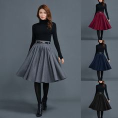 FEATURES25% wool, other fiber,nylonPolyester liningRight side zipper closureTwo side pocketsCircle skirt, skater skirtKnee length skirt, midi skirtModel belts sold separatelyPerfect for winter, autumnDry clean★★ The model's height approx 170 cm (5′ 7″) with the 84 cm (33") bust, 66 cm (26") waist. She is wearing a grey skirt in size XS.The designer match a belt and the scarf when take photo with the dress, the belt need 30USD, the scarf need 20USD.★★Please select custom order according to the fo Fitted Denim Skirt For Winter, Fitted Winter Mini Skirt, Fitted Pleated Mini Skirt For Winter, Winter Knee-length Lined Pleated Skirt, Stretch Skirt For Winter Workwear, Stretch Winter Skirt For Workwear, Stretch Winter Workwear Skirt, Winter Fitted Pleated Mini Skirt, Winter Fitted Mini Pleated Skirt