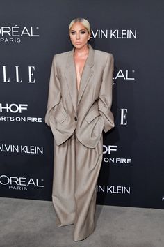 lady in grey suit and heels at an event