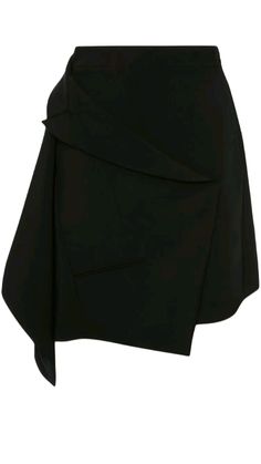 Skirt Mini Skirt Black, Designer Drapes, Asymmetrical Design, Skirt Black, Above Knee, Black Wool, Wrap Skirt, Alexander Mcqueen, Mini Skirt