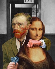 Art Theft [Aberrant Art (Barry Kite)] (Gioconda / Mona Lisa) Illustration Photo, Art Pop, Posters And Prints, Vincent Van Gogh, Van Gogh, Art History