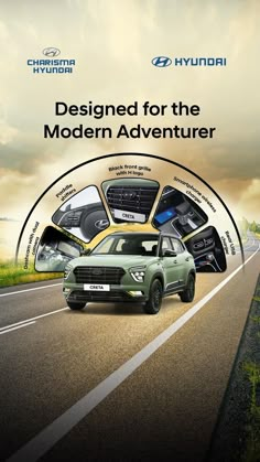 an advertisement for the modern adventure car