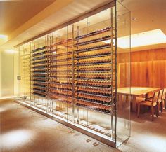 a wine rack in the middle of a room