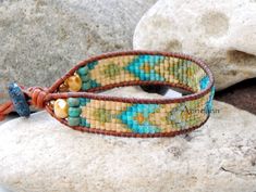 Bead Loom Bracelet Leather Wrap Bracelet Inner Tempest Sky Eye Seed Bead Bracelet Boho Bracelet Bohemian Jewelry Aerieannas Wristcraft - Etsy Bohemian Beaded Leather Bracelet As Gift, Bohemian Brown Hand-strung Friendship Bracelets, Hand-strung Brown Bohemian Friendship Bracelet, Bohemian Adjustable Leather Bracelet With Colorful Beads, Southwestern Beaded Wrap Bracelet As Gift, Adjustable Bohemian Leather Bracelet With Colorful Beads, Bohemian Beaded Leather Bracelet, Bohemian Brown Friendship Bracelets With Colorful Beads, Bohemian Multicolor Handmade Leather Bracelet