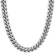 PRICES MAY VARY. Cuban Link Chain Necklace: The men's cuban link chain features a durable lobster clasp, which is sturdy for wear-not easy to break Materialand Size: 316L Stainless Steel/18K Gold/Black Metal Plated, Long-lasting, No Fade AND Non Tarnish. 6mm/8mm/10mm/12mm width, 18/20/22/24/26/28/30 inch length Strong Cuban Chain Men Necklace: Durable, Nickel-Free and Anti-Allergies, The surface of curb chain necklace is comfortable and smooth and won't scratch your neck, these cuban chains choo Chain Men Necklace, Cuban Chains, Cuban Link Chain Necklaces, Curb Chain Necklace, Jewelry Mens, Mens Chain Necklace, Link Chain Necklace, Hip Hop Jewelry, Cuban Link Chain