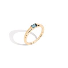 Michelle Choi, Ship Wedding, Blue Topaz Gemstone, Ear Stack, Gold Bar, True Blue, One Ring, Recycled Gold, Delicate Rings