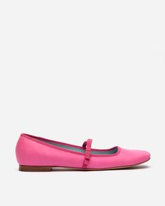 Jude Mary Jane Leather Flat Pink Blue Leather Flats, Platforms Sandals, Shoes Closet, Travel Chic, Frances Valentine, Comfortable Loafers, Velvet Flats, Shearling Slippers, Pink Flats