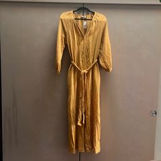 New With Tags, Never Worn, Mustard Yellow Gap Long-Sleeved Linen Romper. Has Pockets! Spring Long Sleeve Jumpsuits And Rompers With Tie Waist, Long Sleeve Jumpsuit With Tie Waist For Day Out, Long Sleeve Jumpsuits And Rompers For Brunch, Chic Long Sleeve Cotton Jumpsuits And Rompers, Long Sleeve Jumpsuits And Rompers For Spring Daywear, Long Sleeve Jumpsuits And Rompers For Fall Vacation, Spring Long Sleeve Jumpsuits And Rompers For Daywear, Chic Long Sleeve Cotton Jumpsuit, Chic Long Sleeve Jumpsuits And Rompers For Daywear