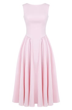 A petal-pink cocktail dress boasts a swishy skirt and an alluring open back. Exclusive retailer Hidden back zip; keyhole with button-and-loop closure Ballet neck Sleeveless Lined 65% viscose, 35% polyester Dry clean Imported 1950s Style Dresses, Cocktail Midi Dress, Medieval Dresses, 17 Birthday, Ballerina Pink, House Of Cb Dresses, Pink Cocktail Dress, Midi Sundress, Fairest Of Them All