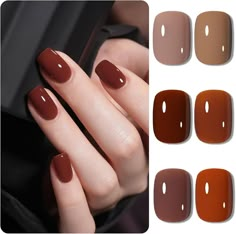 Amazon.com : GAOY Hot Fudge Jelly Gel Nail Polish of 6 Transparent Nude Brown Orange Pumpkin Colors Sheer Gel Polish Kit for Salon Gel Manicure and Nail Art DIY at Home : Beauty & Personal Care Autumn Gel Manicure, Nail Colors For Fall Autumn, Opi Gel Polish Bare My Soul, Winter Nails Light Colors, Reddish Brown Nail Polish, Orange Gel Polish Nails, Fall Nails Press On, Earth Tone Nail Polish, Fall Nail Sns Colors