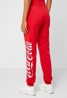 VTG Adult Unisex Coca Cola Classic Logo Lounge Casual Sweatpants Cherry Red Red Cotton Bottoms With Letter Print, Red Cotton Pants For Loungewear, Casual Sweatpants, Classic Logo, Cherry Red, Coca Cola, Cherry, Sweatpants, Lounge