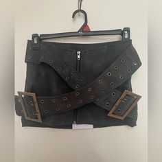 Faux Leather, Never Worn, Low Rise, Belted Mini Skirt. Belt Is Adjustable And Has A Full Zipper Down The Front. Has Belt Loops In Back To Secure The Belt Around. Distressed Black. Low Rise Mini Skirt, Belted Mini Skirt, Faux Leather Belts, Skirt Belt, Leather Belt, Low Rise, Mini Skirt, Womens Skirt, Mini Skirts