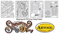 the steampunkx 2 by craft eraser is shown in three different styles