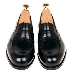 BLACK PENNY LOAFERS FOR WOMEN Timeless Black Slip-on Loafers, Loafers With Brogue Detailing For Galas, Brogue Detailing Loafers For Galas, Brogue Detailing Closed Toe Loafers For Galas, Gala Brogue Detailing Closed Toe Loafers, Closed Toe Loafers With Branded Insole For Galas, Luxury Black Slip-on Oxfords, Luxury Brogue Detailing Closed Toe Loafers, Elegant Black Tassel Loafers With Brogue Detailing