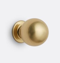 an antique brass door knob on a white background