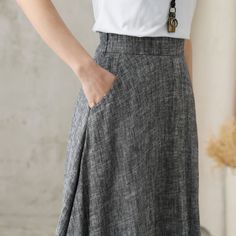 "You'll feel ultra chic and modern wearing the A Line skirt throughout the year, the long skirt will be a prefect on for your summer spring. DETAIL * 50% linen, 50% cotton * Two side pockets * Right Hidden Zipper closure * Back elastic waistband * Maxi linen skirt, long linen skirt * Ankle length effect * Perfect for Summer and spring * Machine Washable in Warm/Cold Water/Do not bleach /Mid-iron /Hang Dry * Great for Daily Wear/Wedding/Bridesmaid Dresses/Vacation/Date Night/Graduation Ceremony/C Gray Relaxed Maxi Skirt With Lined Skirt, Gray Relaxed Fit Lined Maxi Skirt, Gray Relaxed Maxi Skirt With Lining, Gray Relaxed Fit Maxi Skirt With Lining, Casual Gray Relaxed Skirt, Casual Long Gray Skirt, Fitted Gray Skirt With Pockets, Casual Gray Long Skirt, Gray Fitted Skirt With Pockets